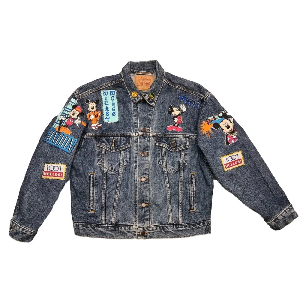 Vtg Levis Trucker Jacket Men's‎ M Blue Denim 70507-4890 Mickey Mouse World Tour